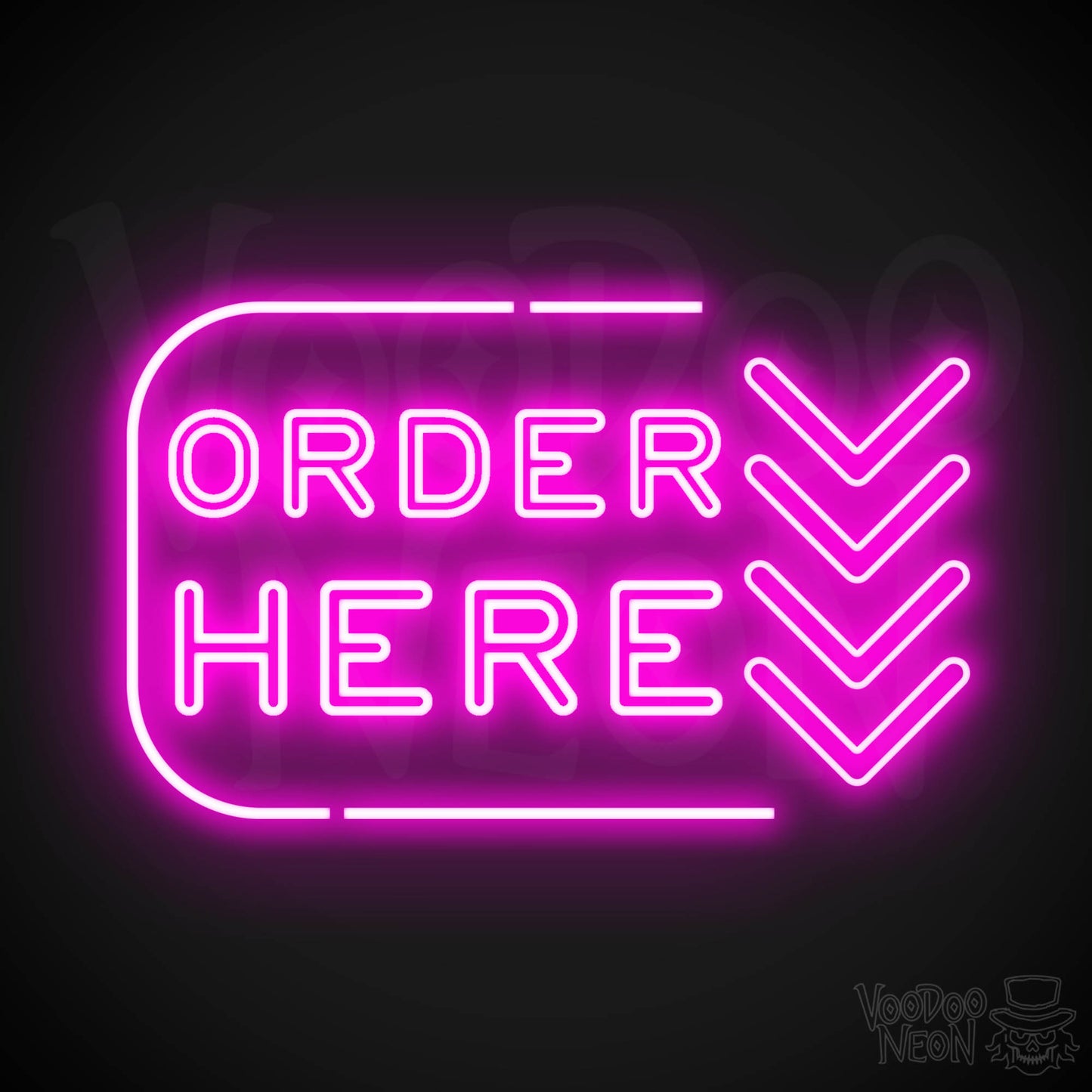 Order Here Neon Sign - Neon Order Here Sign - LED Sign - Color Pink