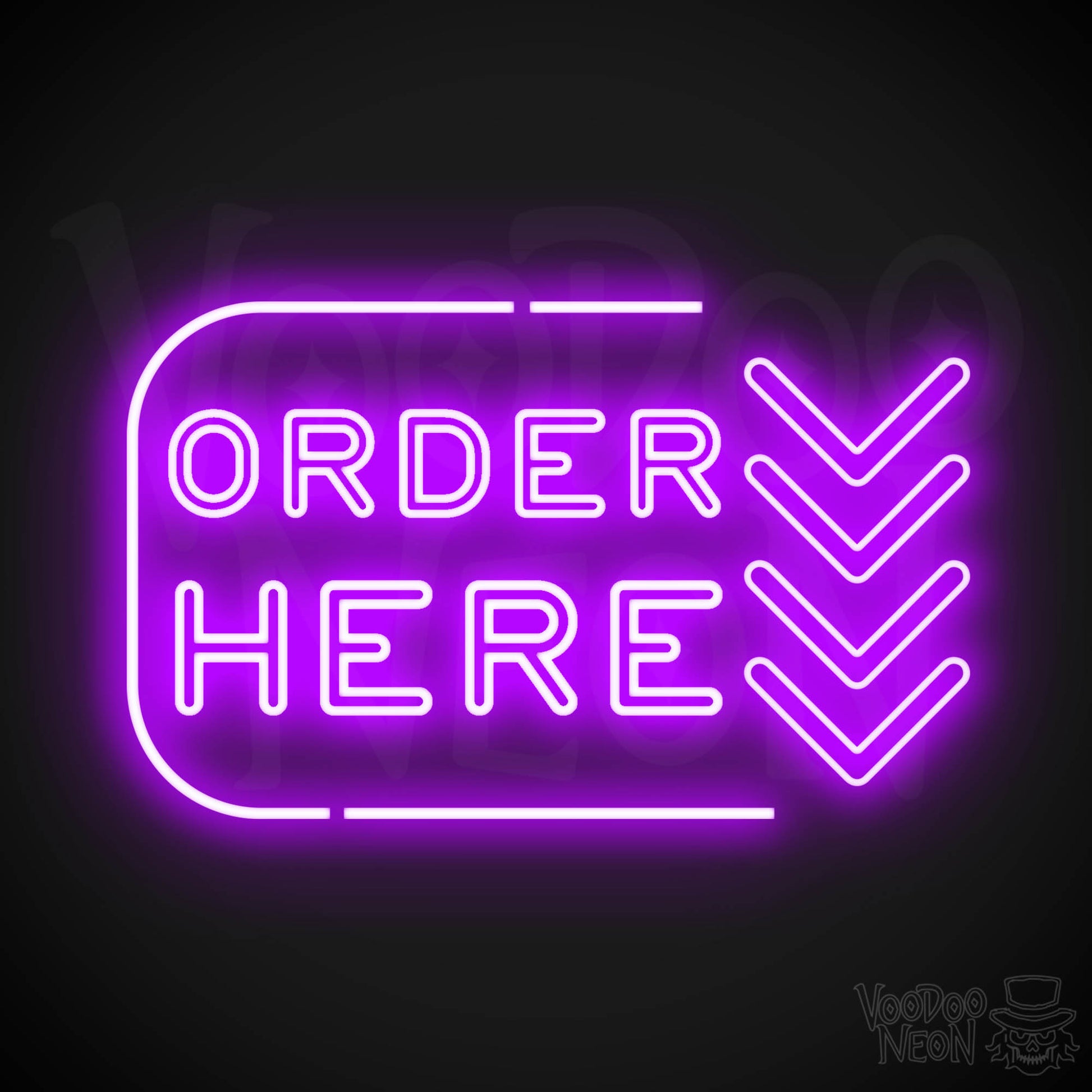 Order Here Neon Sign - Neon Order Here Sign - LED Sign - Color Purple