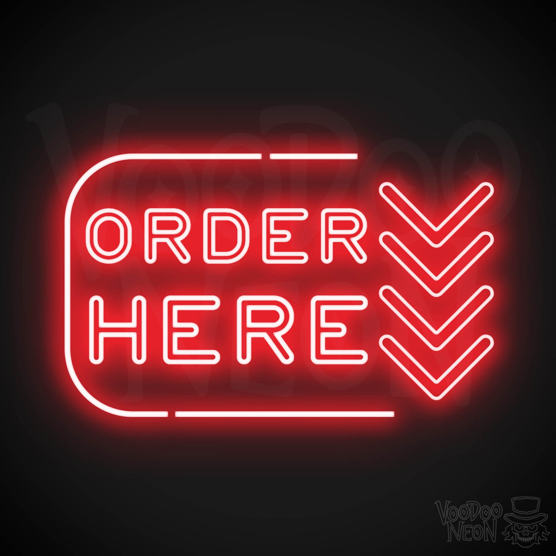 Order Here Neon Sign - Neon Order Here Sign - LED Sign - Color Red