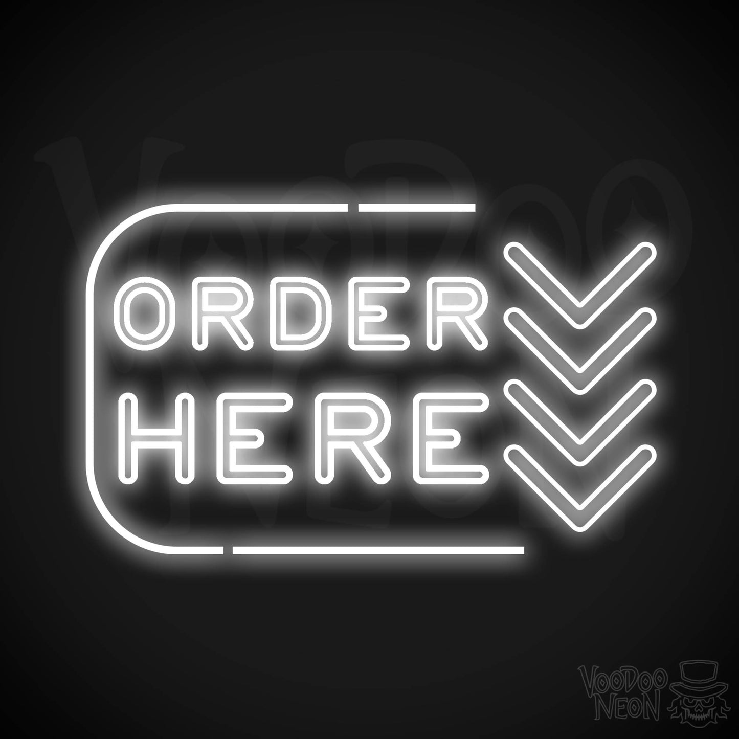 Order Here Neon Sign - Neon Order Here Sign - LED Sign - Color White