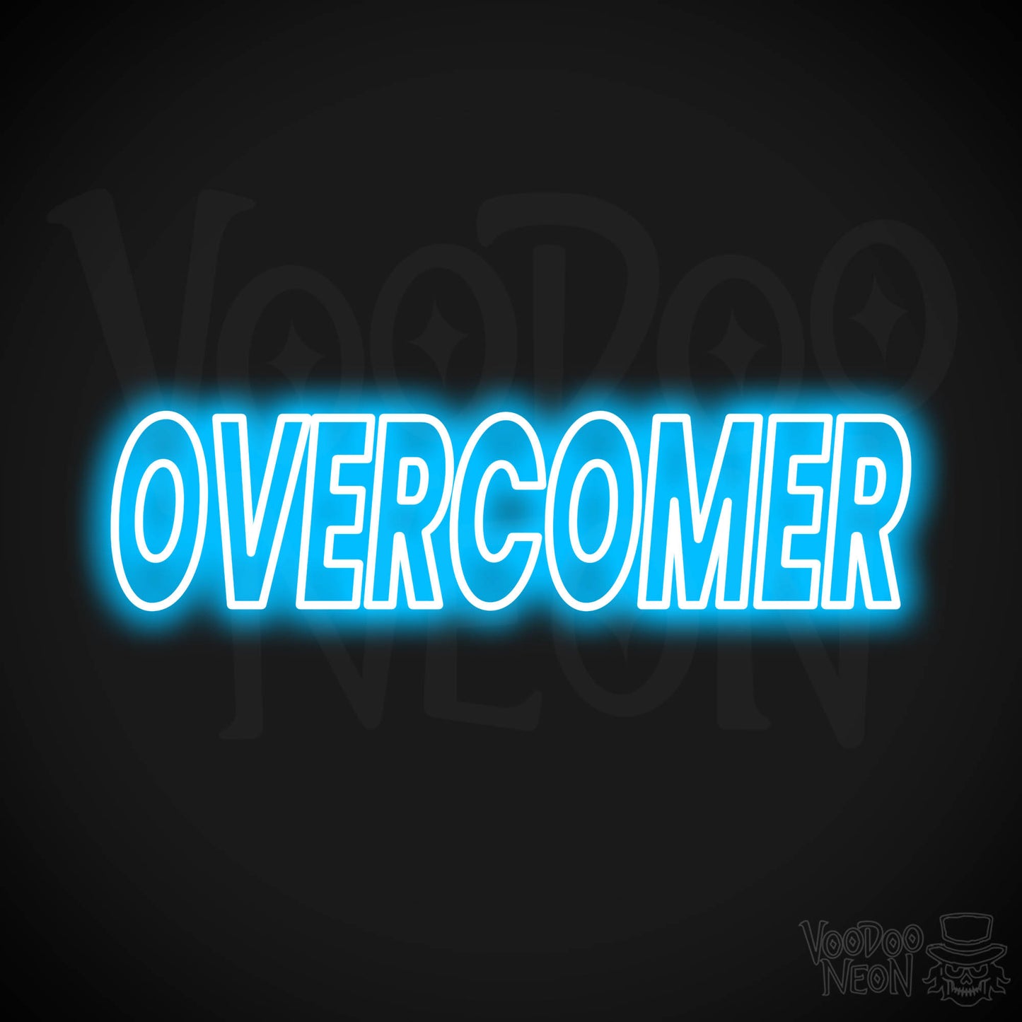 Overcomer Neon Sign - Dark Blue