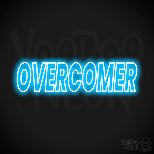 Overcomer Neon Sign - Dark Blue