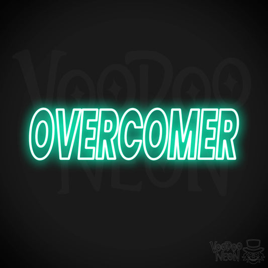 Overcomer Neon Sign - Light Green