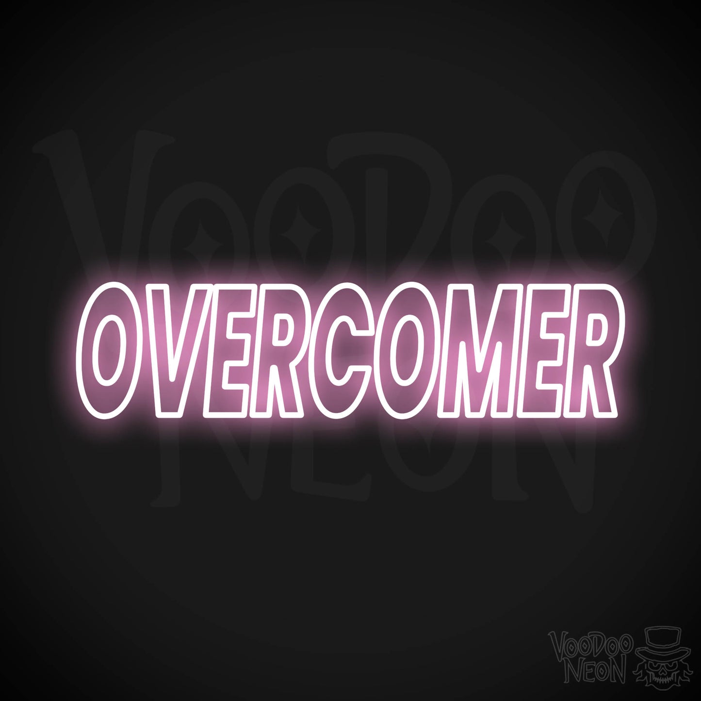 Overcomer Neon Sign - Light Pink