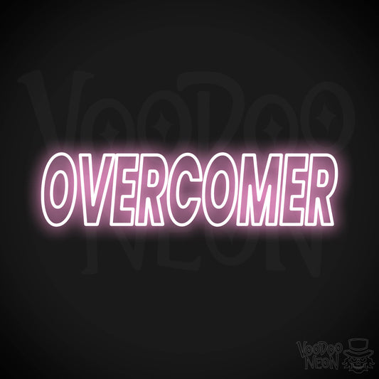 Overcomer Neon Sign - Light Pink