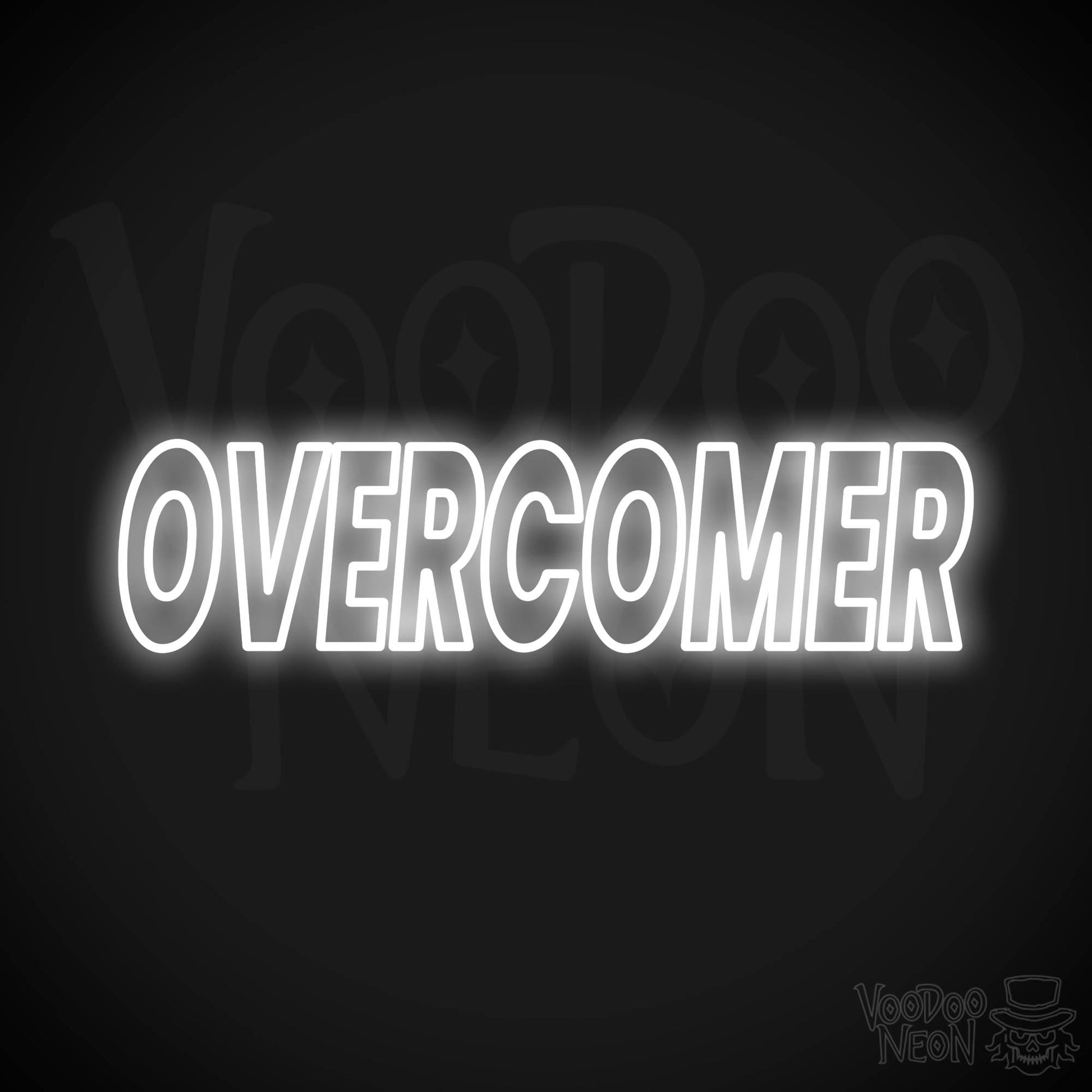 Overcomer Neon Sign - White