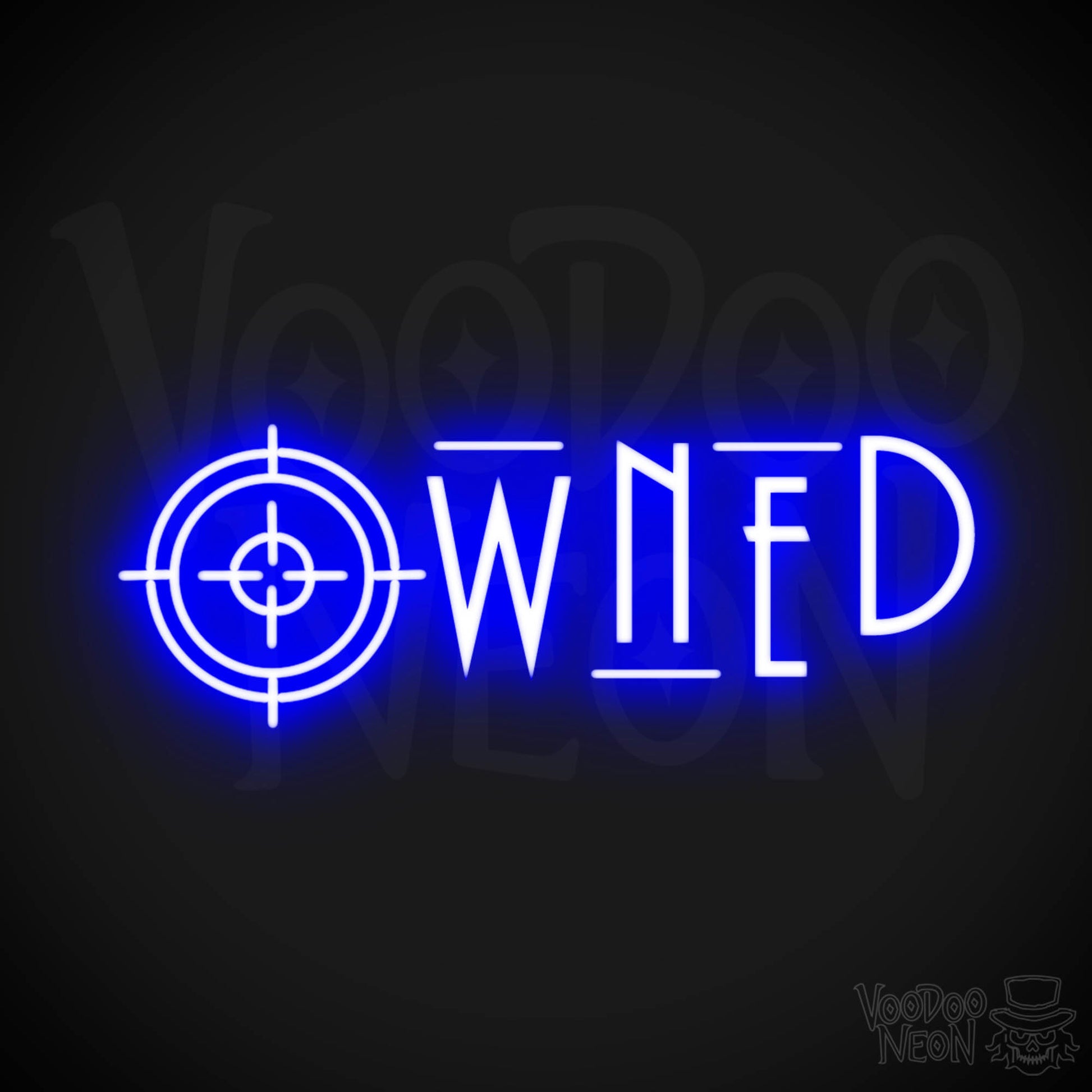 Owned Neon Sign - Owned Sign - Wall Art - Color Dark Blue