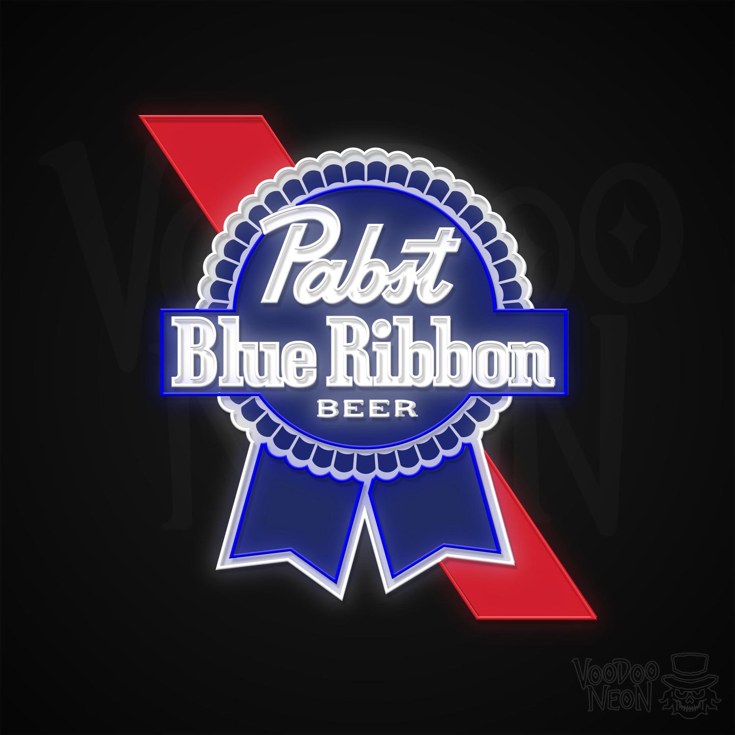 Pabst Blue Ribbon (UV-Print) Neon Sign - Multi-Color - Blackwall