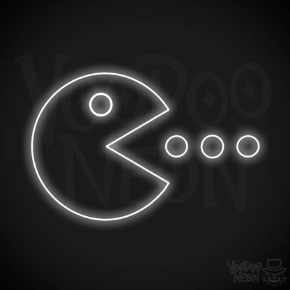 Pacman Neon Sign - Neon Pacman Art - Pacman Wall Art - Pacman Sign - Color White
