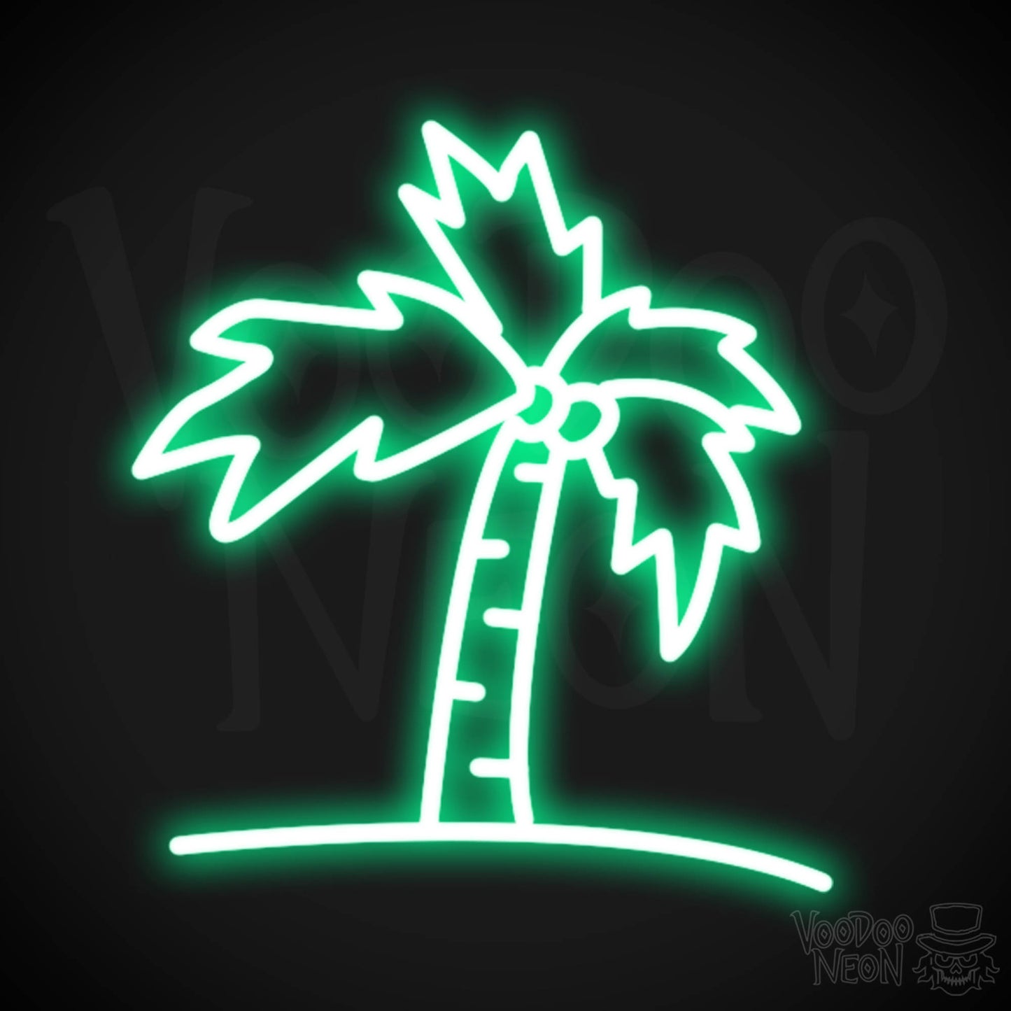 Palm Tree Neon Sign - Neon Palm Tree Wall Art - Color Green