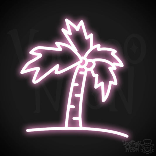 Palm Tree Neon Sign - Neon Palm Tree Wall Art - Color Light Pink