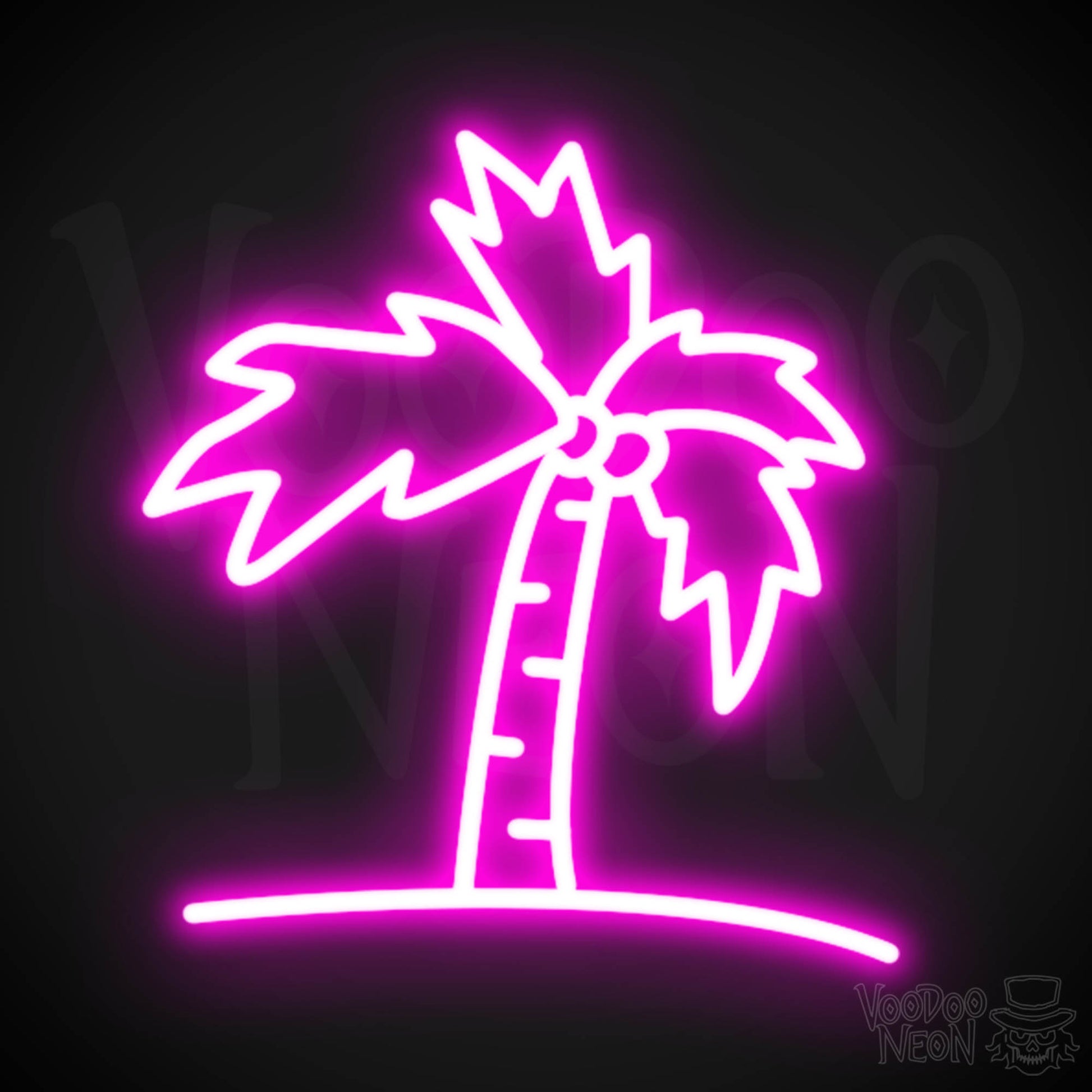 Palm Tree Neon Sign - Neon Palm Tree Wall Art - Color Pink