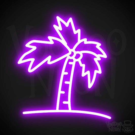 Palm Tree Neon Sign - Neon Palm Tree Wall Art - Color Purple