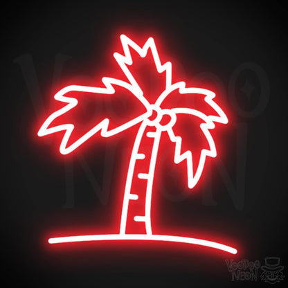 Palm Tree Neon Sign - Neon Palm Tree Wall Art - Color Red