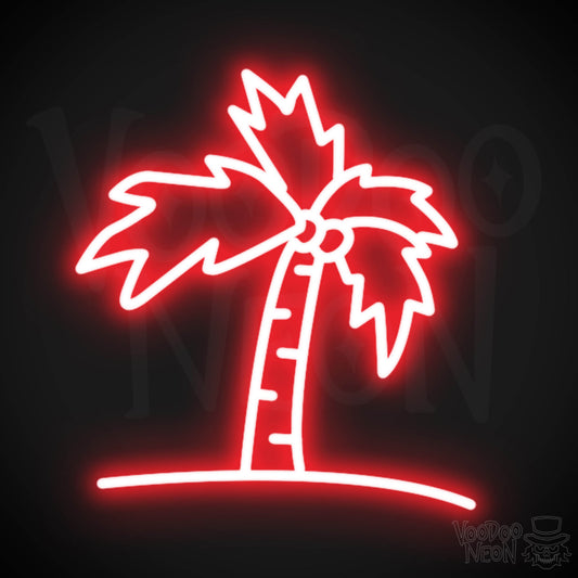 Palm Tree Neon Sign - Neon Palm Tree Wall Art - Color Red