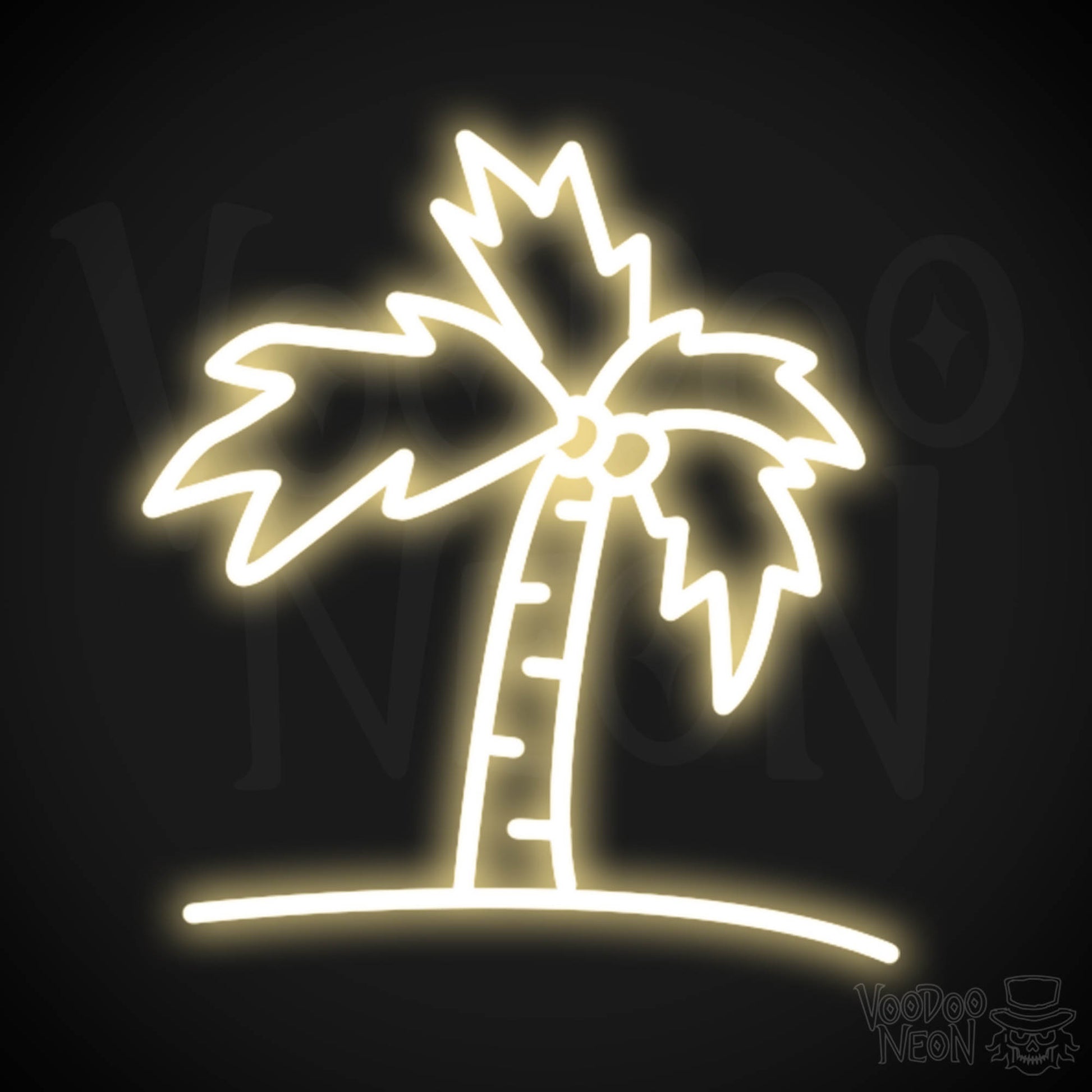 Palm Tree Neon Sign - Neon Palm Tree Wall Art - Color Warm White