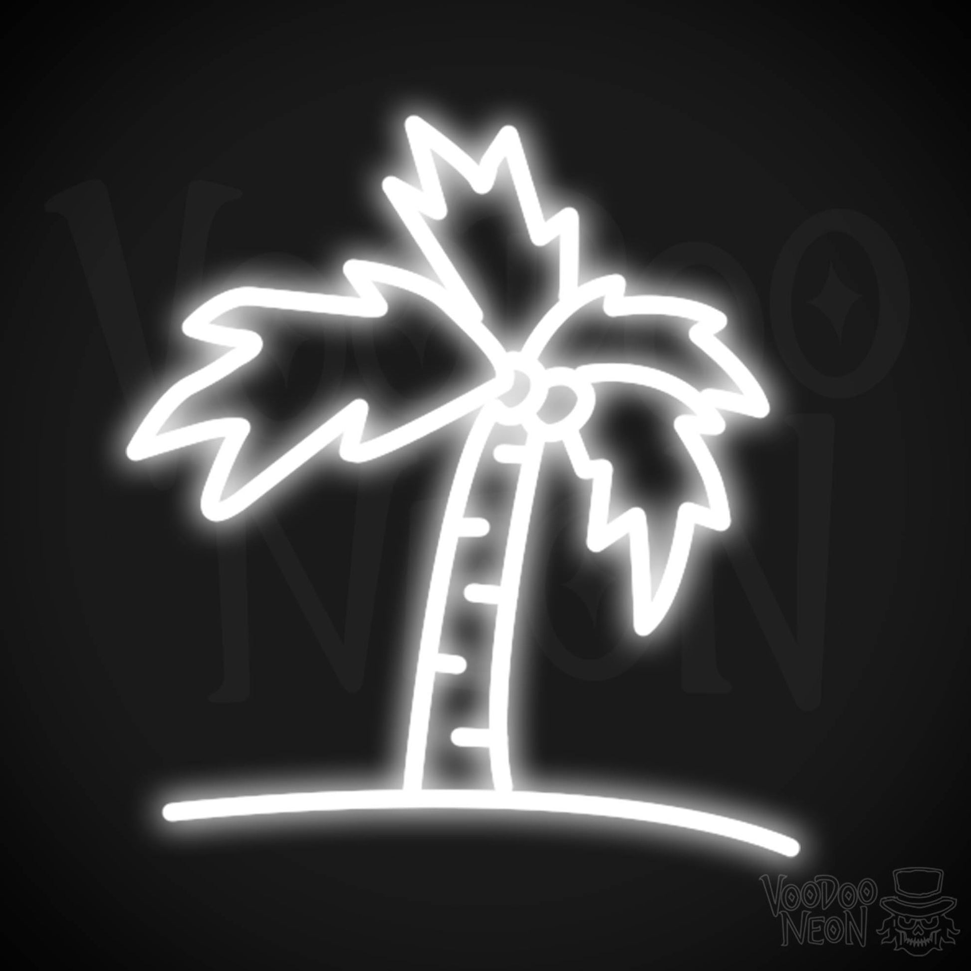 Palm Tree Neon Sign - Neon Palm Tree Wall Art - Color White