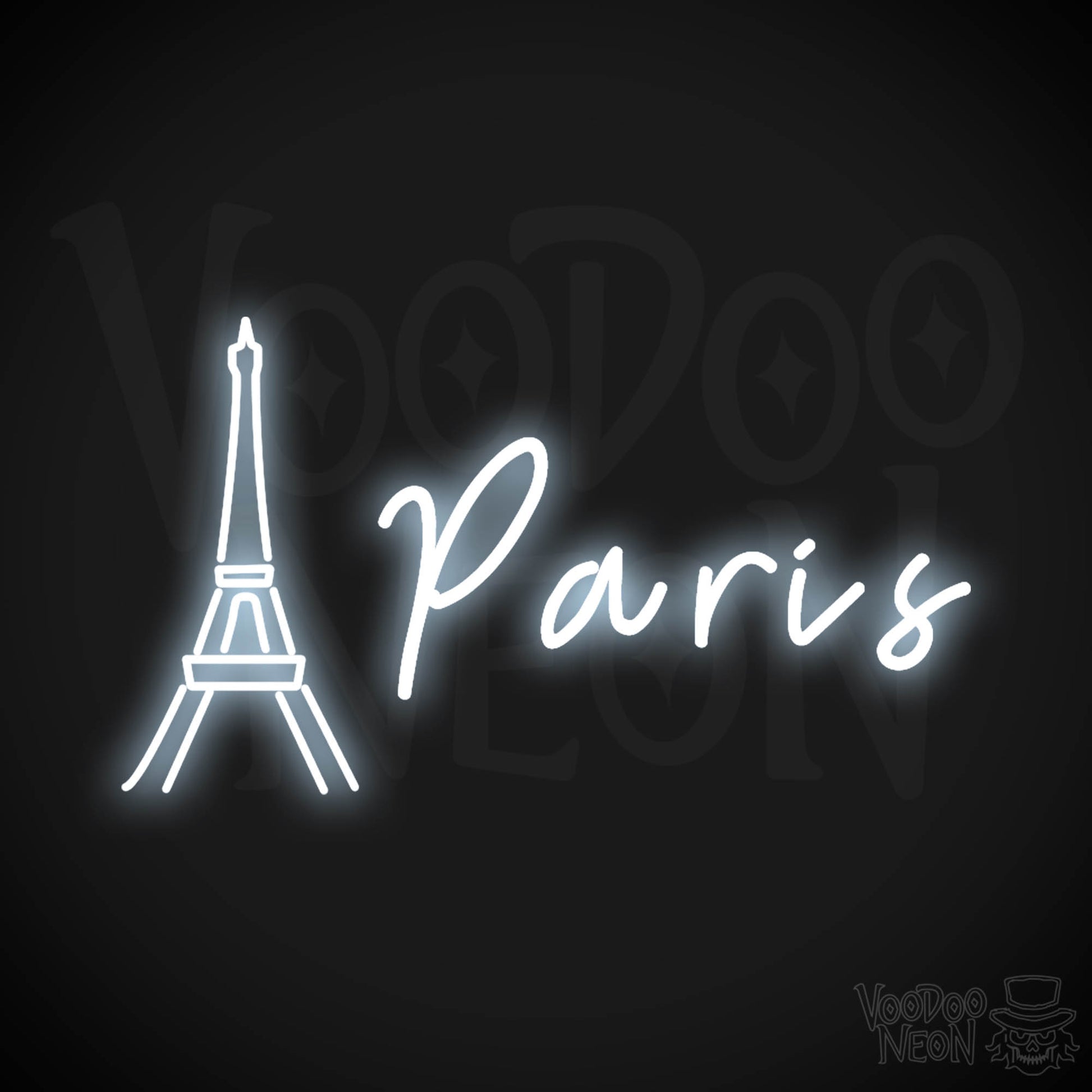 Paris Neon Sign - Neon Paris Sign - Wall Art - Color Cool White