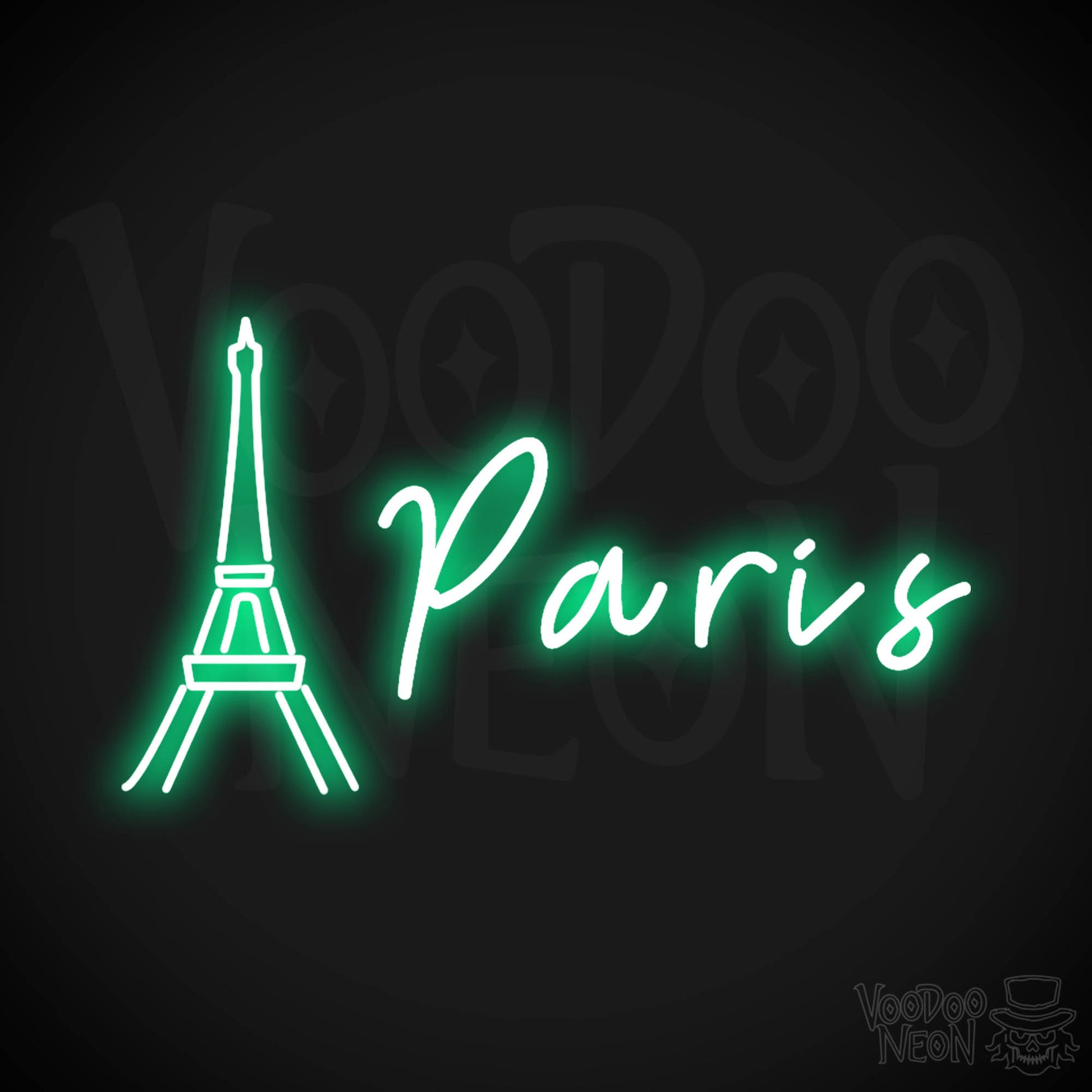 Paris Neon Sign - Neon Paris Sign - Wall Art - Color Green