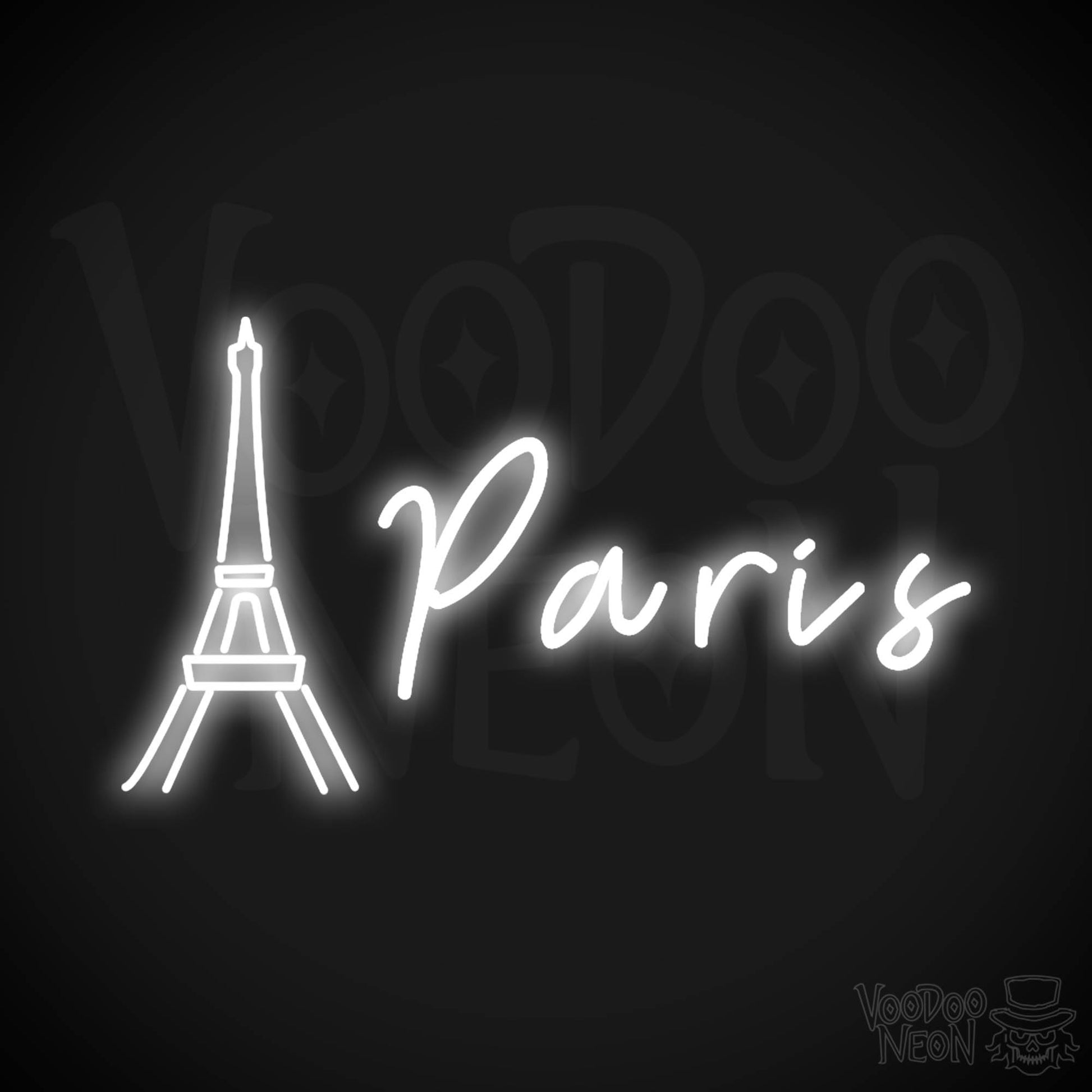 Paris Neon Sign - Neon Paris Sign - Wall Art - Color White