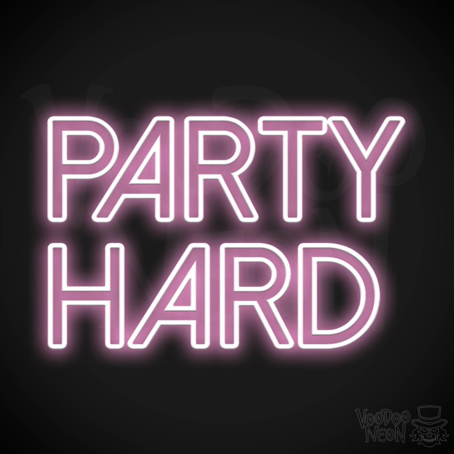 Party Hard Neon Sign - Neon Party Hard - LED Wall Art - Color Light Pink