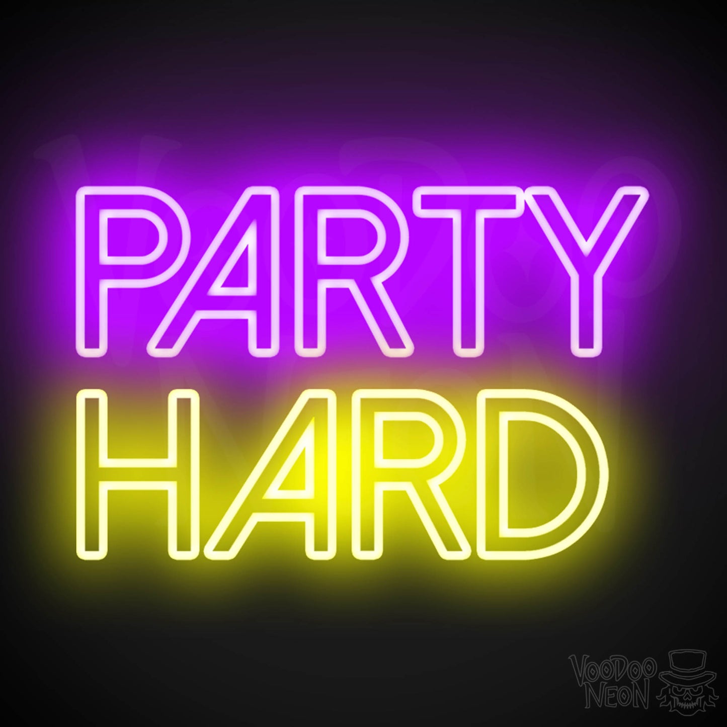 Party Hard Neon Sign - Neon Party Hard - LED Wall Art - Color Multi-Color