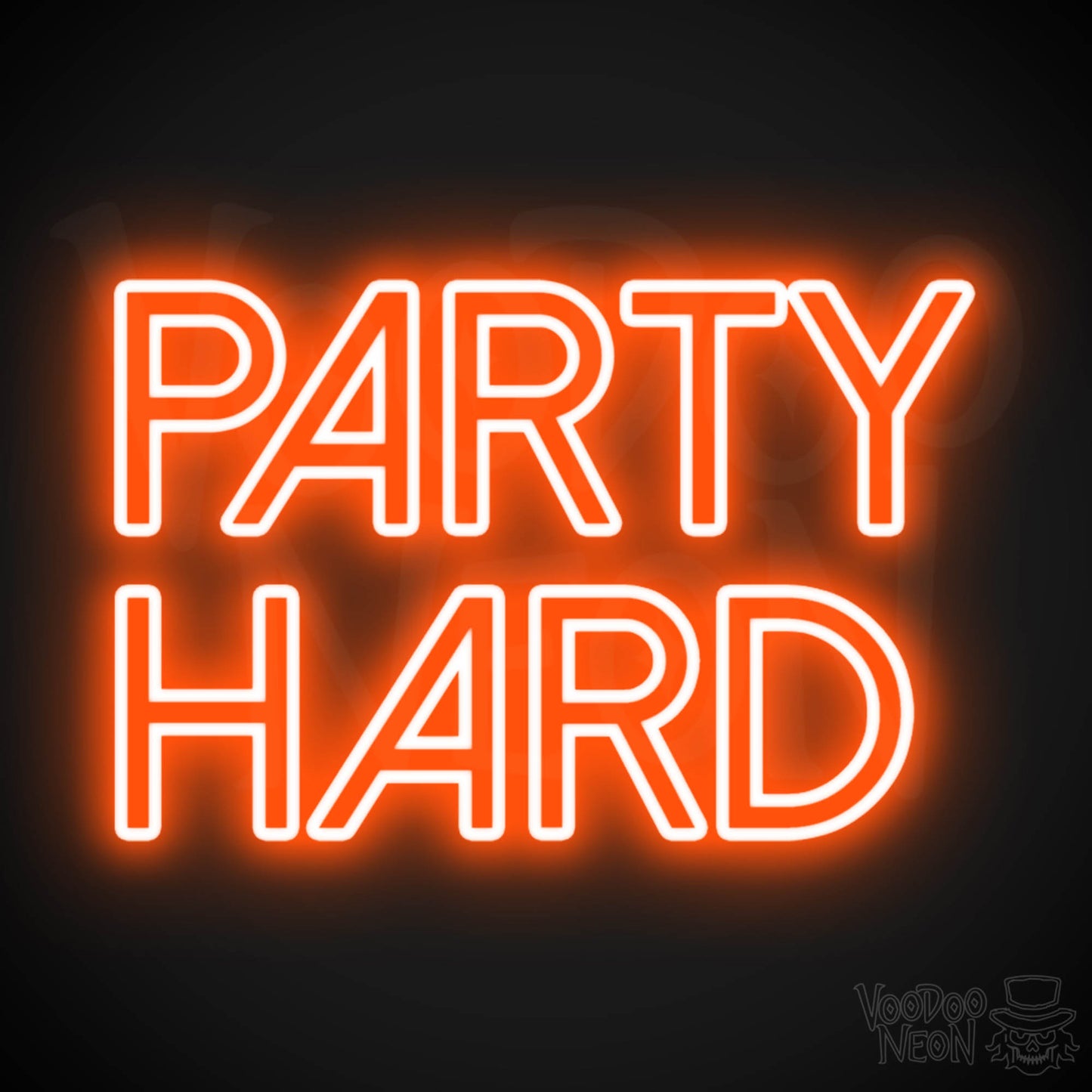 Party Hard Neon Sign - Neon Party Hard - LED Wall Art - Color Orange