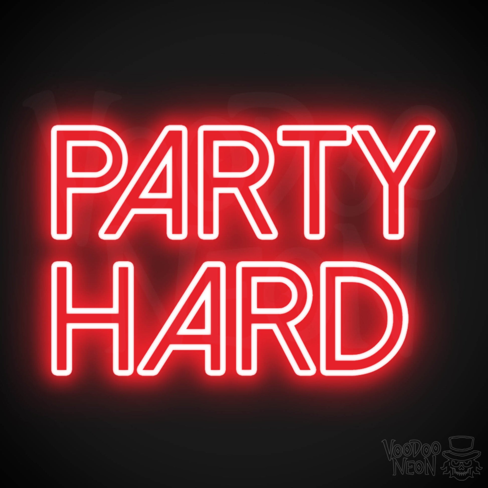 Party Hard Neon Sign - Neon Party Hard - LED Wall Art - Color Red