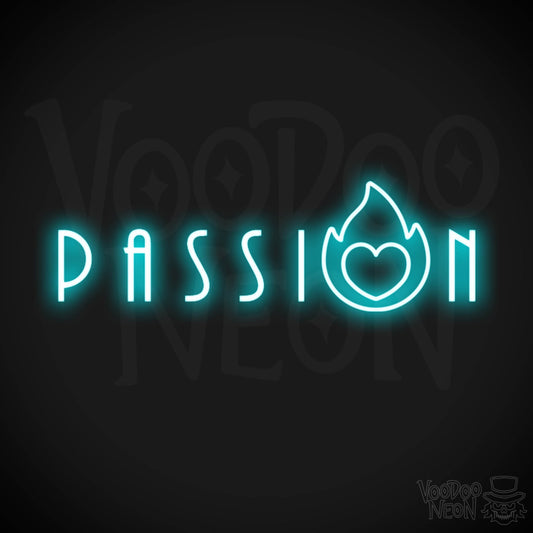 Passion Neon Sign - Neon Passion Sign - Color Ice Blue