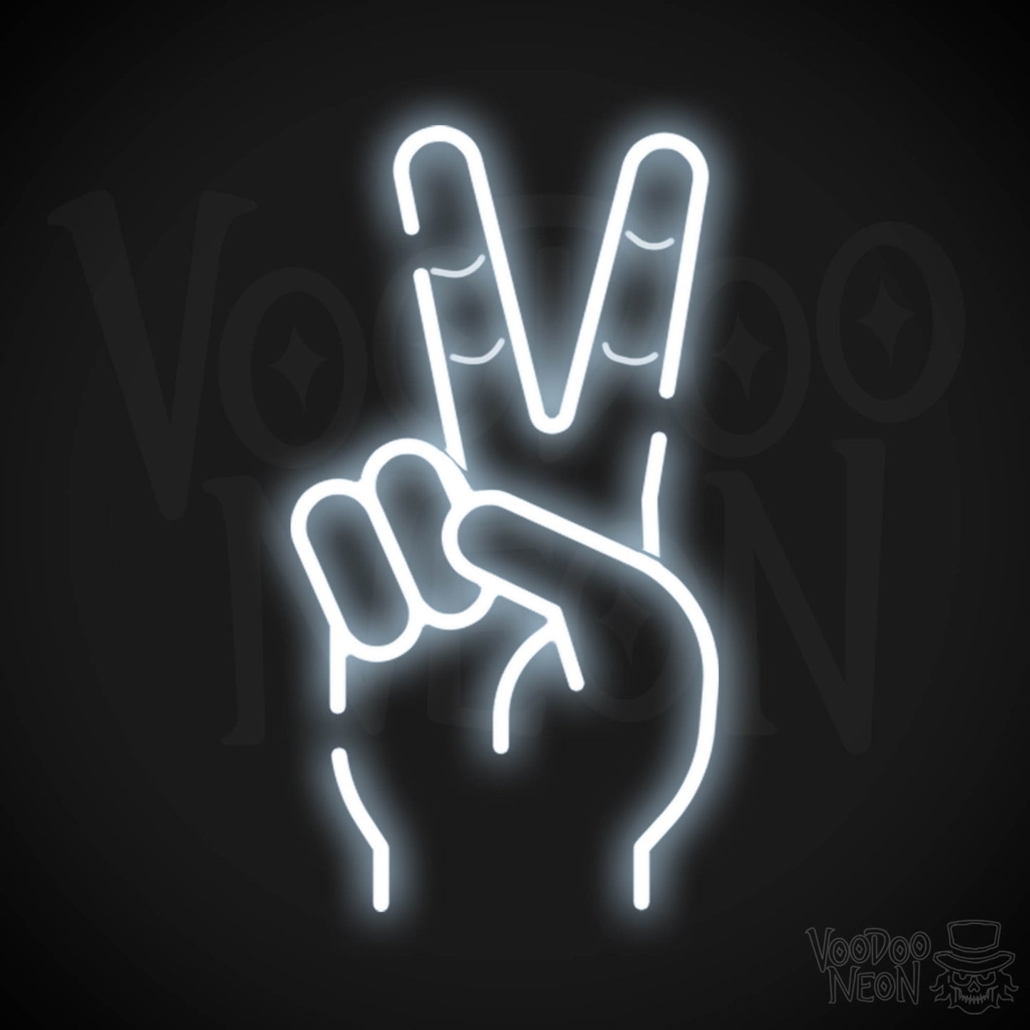 Neon Peace Sign - Peace Symbol Neon Wall Art - Color Cool White