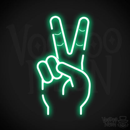Neon Peace Sign - Peace Symbol Neon Wall Art - Color Green