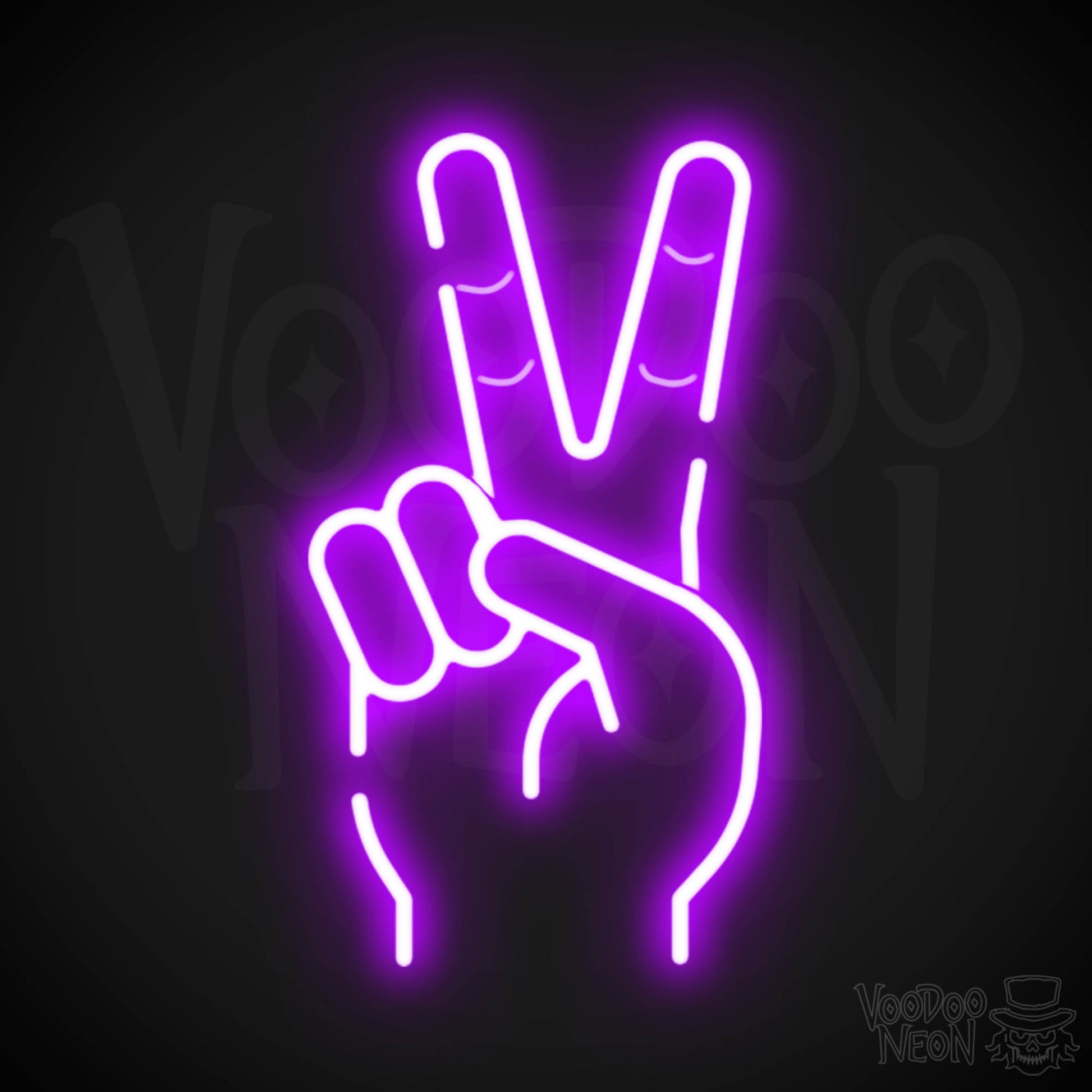Neon Peace Sign - Peace Symbol Neon Wall Art - Color Purple