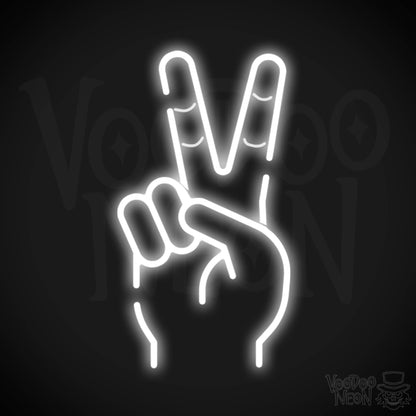 Neon Peace Sign - Peace Symbol Neon Wall Art - Color White