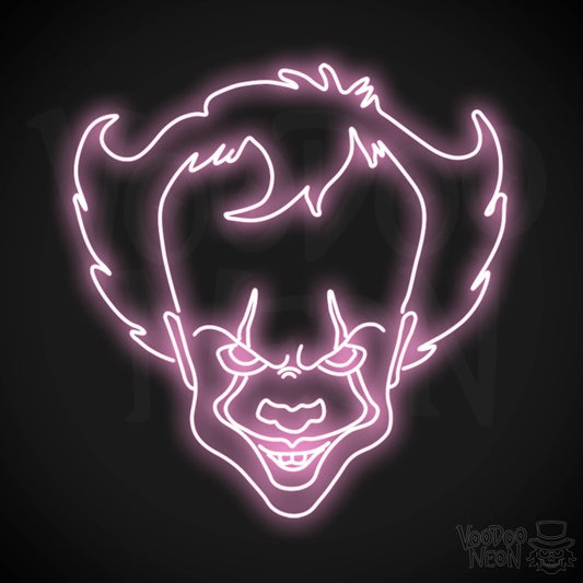 Pennywise Neon Sign - Neon Pennywise Sign - Color Light Pink