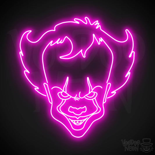Pennywise Neon Sign - Neon Pennywise Sign - Color Pink