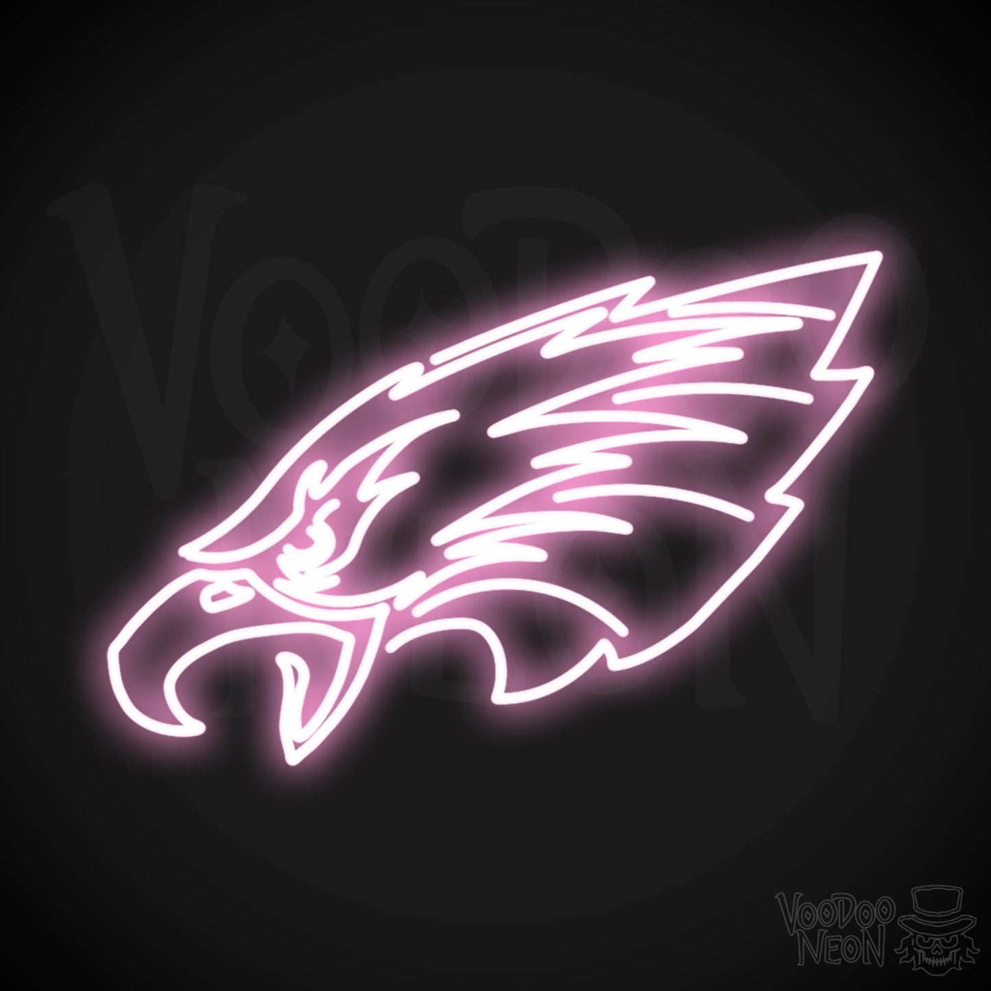 Philadelphia Eagles Neon Sign - Philadelphia Eagles Sign - Neon Eagles Logo Wall Art - Color Light Pink
