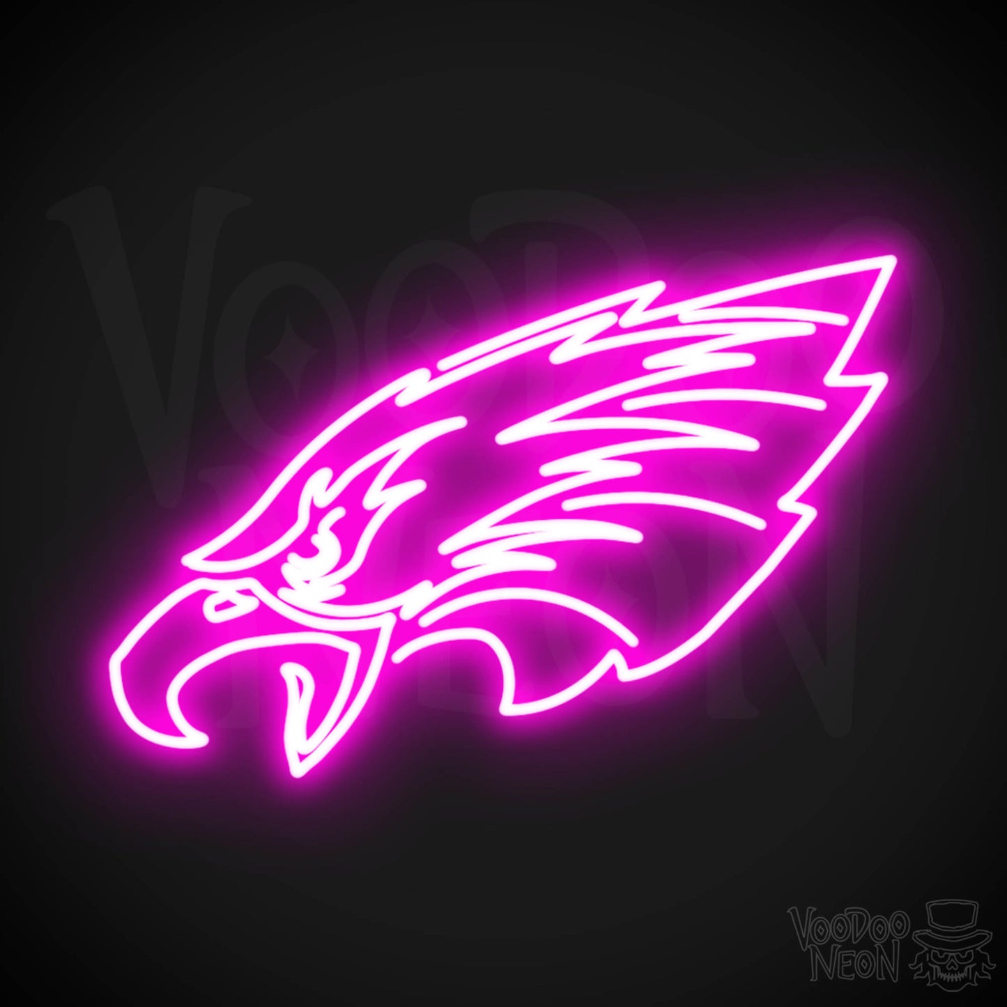 Philadelphia Eagles Neon Sign - Philadelphia Eagles Sign - Neon Eagles Logo Wall Art - Color Pink