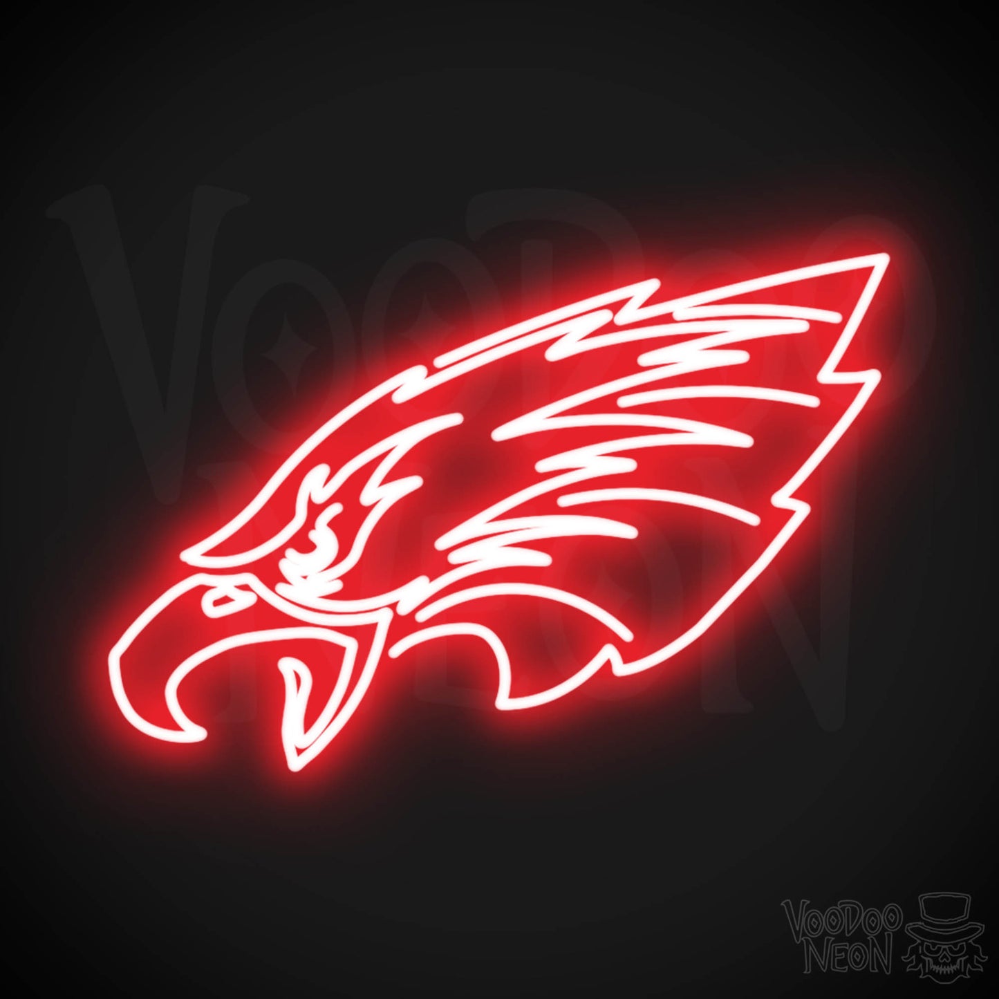 Philadelphia Eagles Neon Sign - Philadelphia Eagles Sign - Neon Eagles Logo Wall Art - Color Red