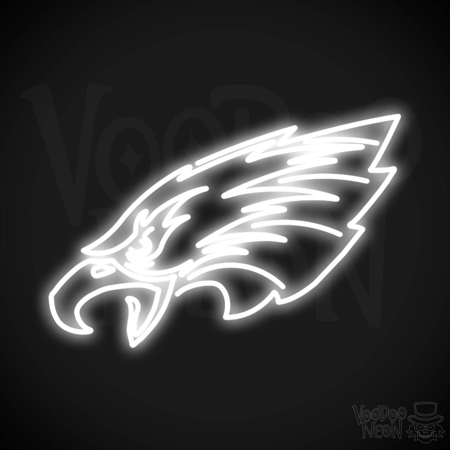 Philadelphia Eagles Neon Sign - Philadelphia Eagles Sign - Neon Eagles Logo Wall Art - Color White