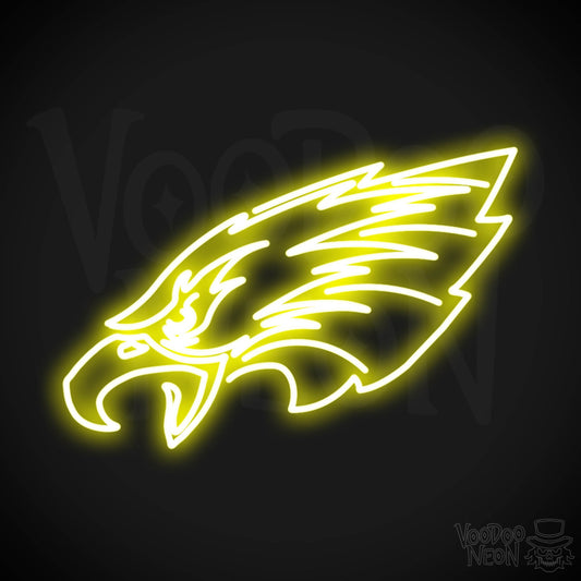Philadelphia Eagles Neon Sign - Philadelphia Eagles Sign - Neon Eagles Logo Wall Art - Color Yellow