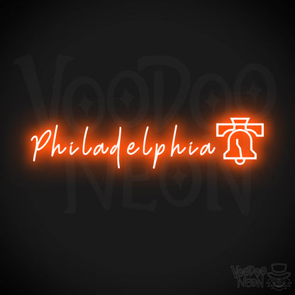 Philadelphia Neon Sign - Neon Philadelphia Sign - LED Signs - Wall Art - Color Orange