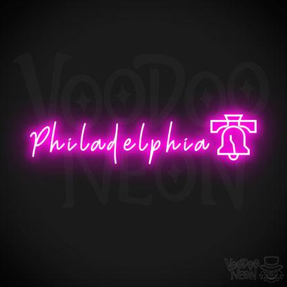 Philadelphia Neon Sign - Neon Philadelphia Sign - LED Signs - Wall Art - Color Pink