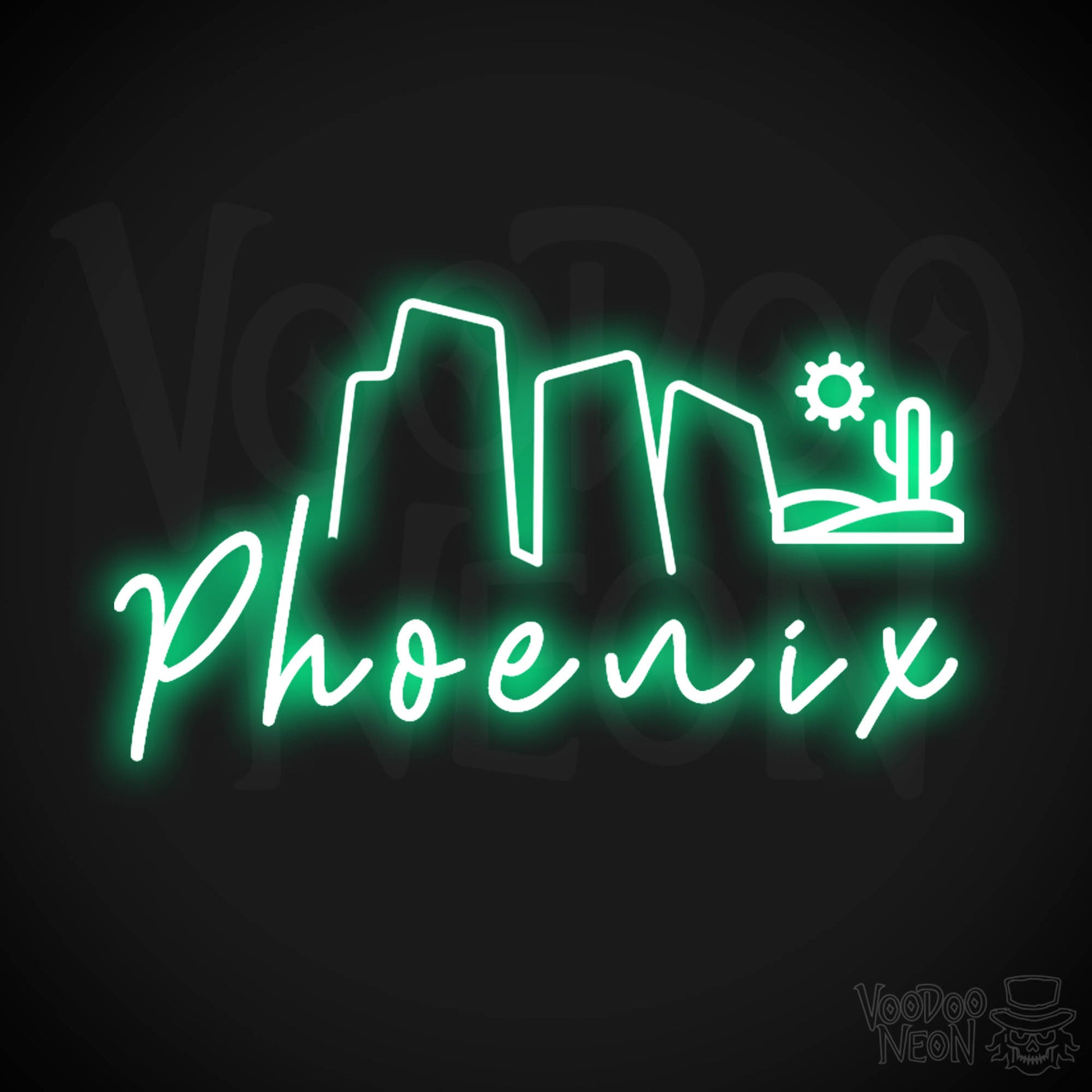 Phoenix Neon Sign - Neon Phoenix Sign - LED Signs - Wall Art - Color Green