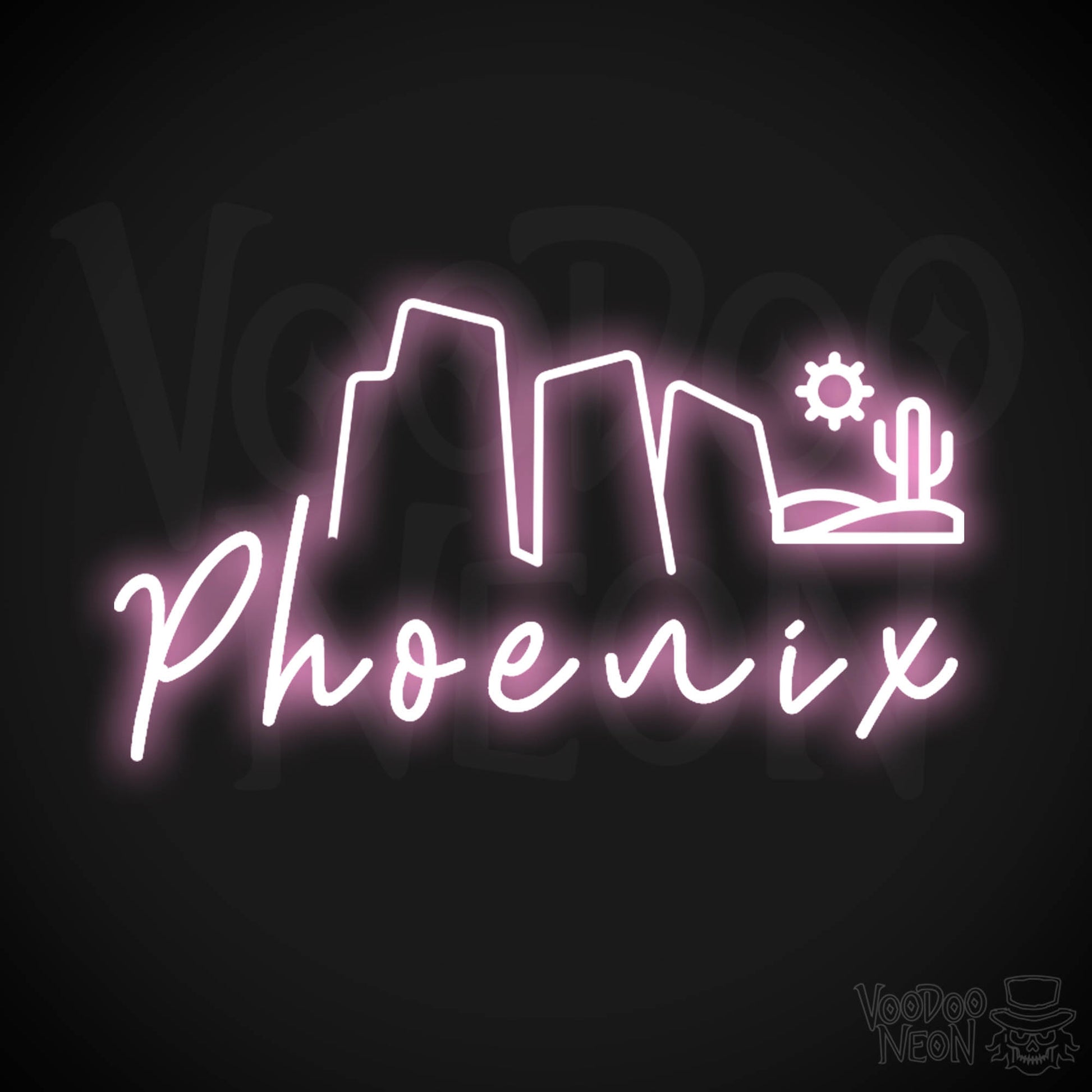 Phoenix Neon Sign - Neon Phoenix Sign - LED Signs - Wall Art - Color Light Pink