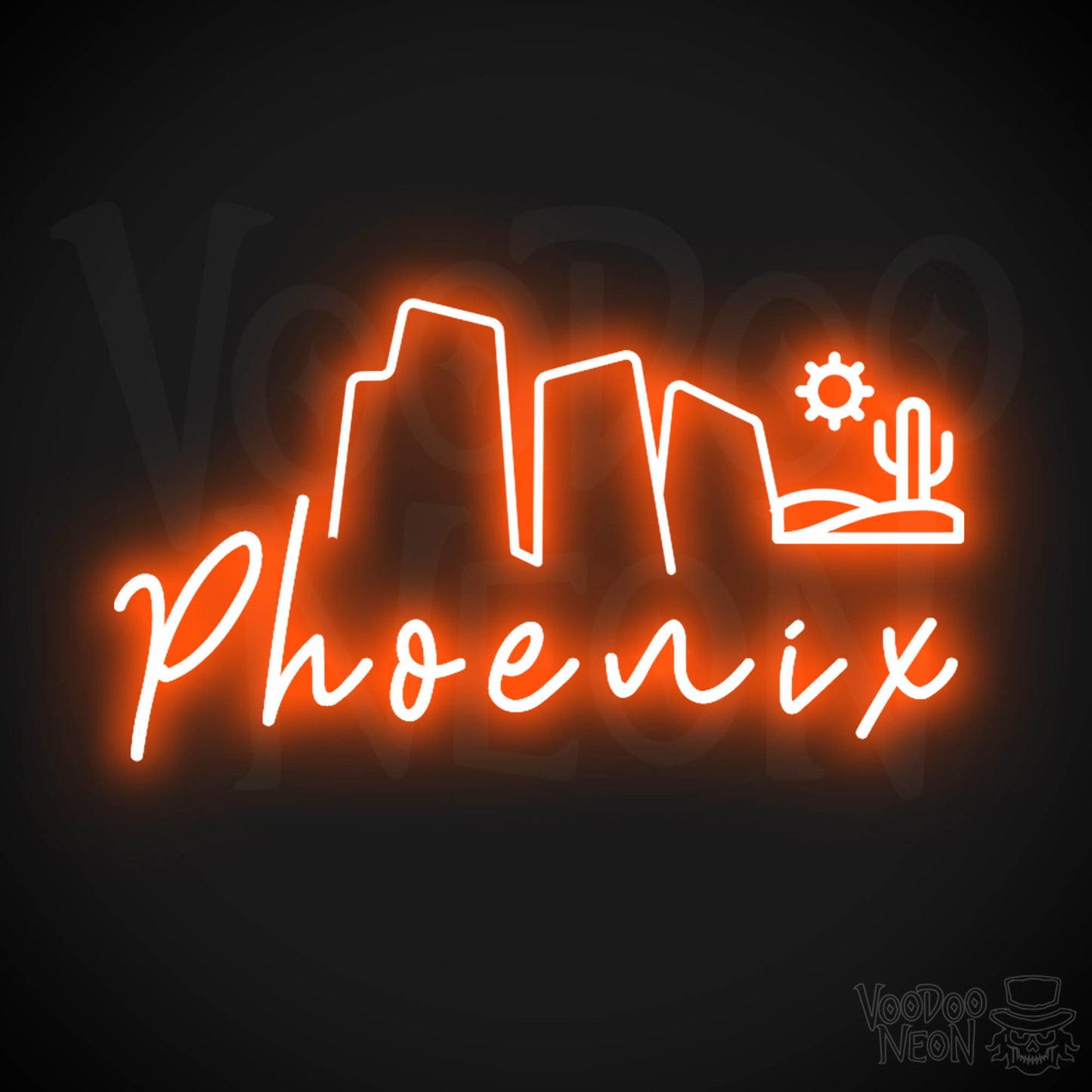 Phoenix Neon Sign - Neon Phoenix Sign - LED Signs - Wall Art - Color Orange