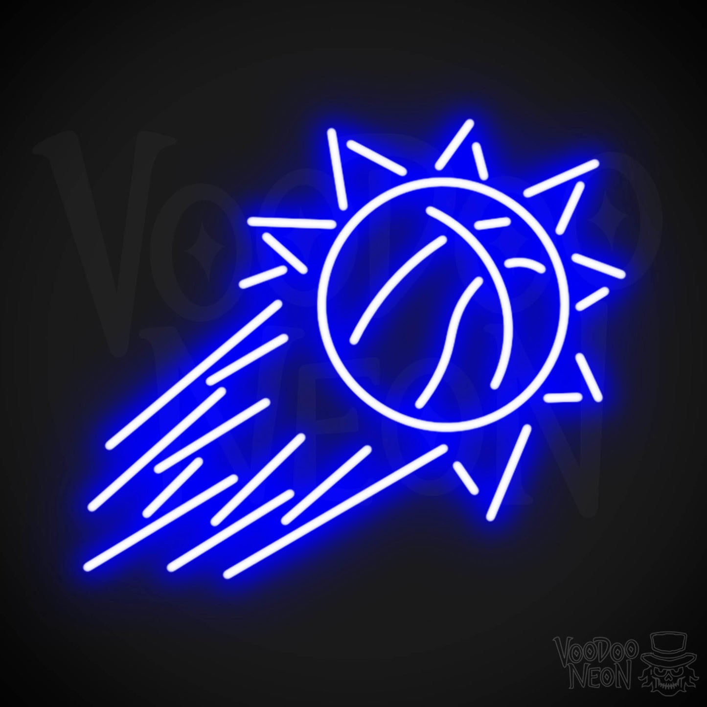 Phoenix Suns Neon Sign - Phoenix Suns Sign - Neon Suns Logo Wall Art - Color Dark Blue