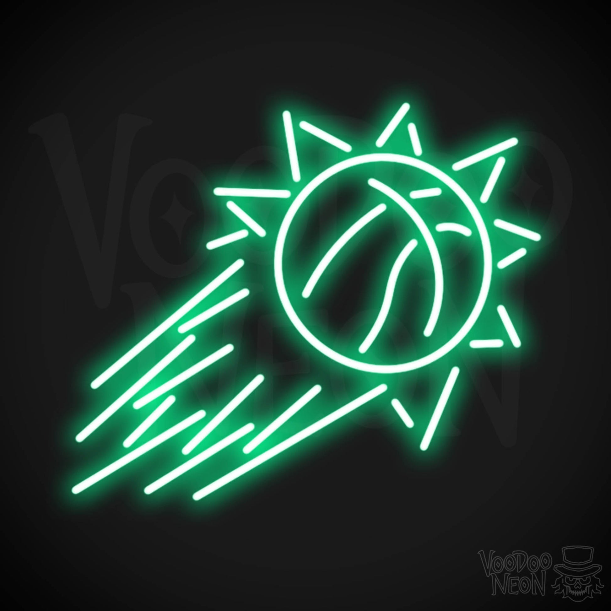 Phoenix Suns Neon Sign - Phoenix Suns Sign - Neon Suns Logo Wall Art - Color Green