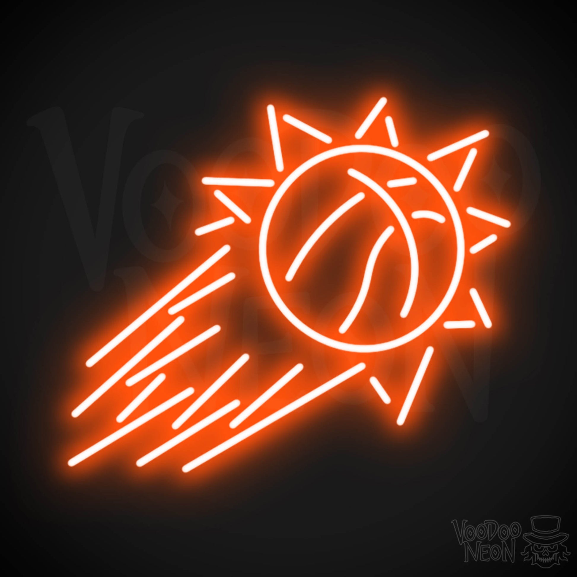 Phoenix Suns Neon Sign - Phoenix Suns Sign - Neon Suns Logo Wall Art - Color Orange