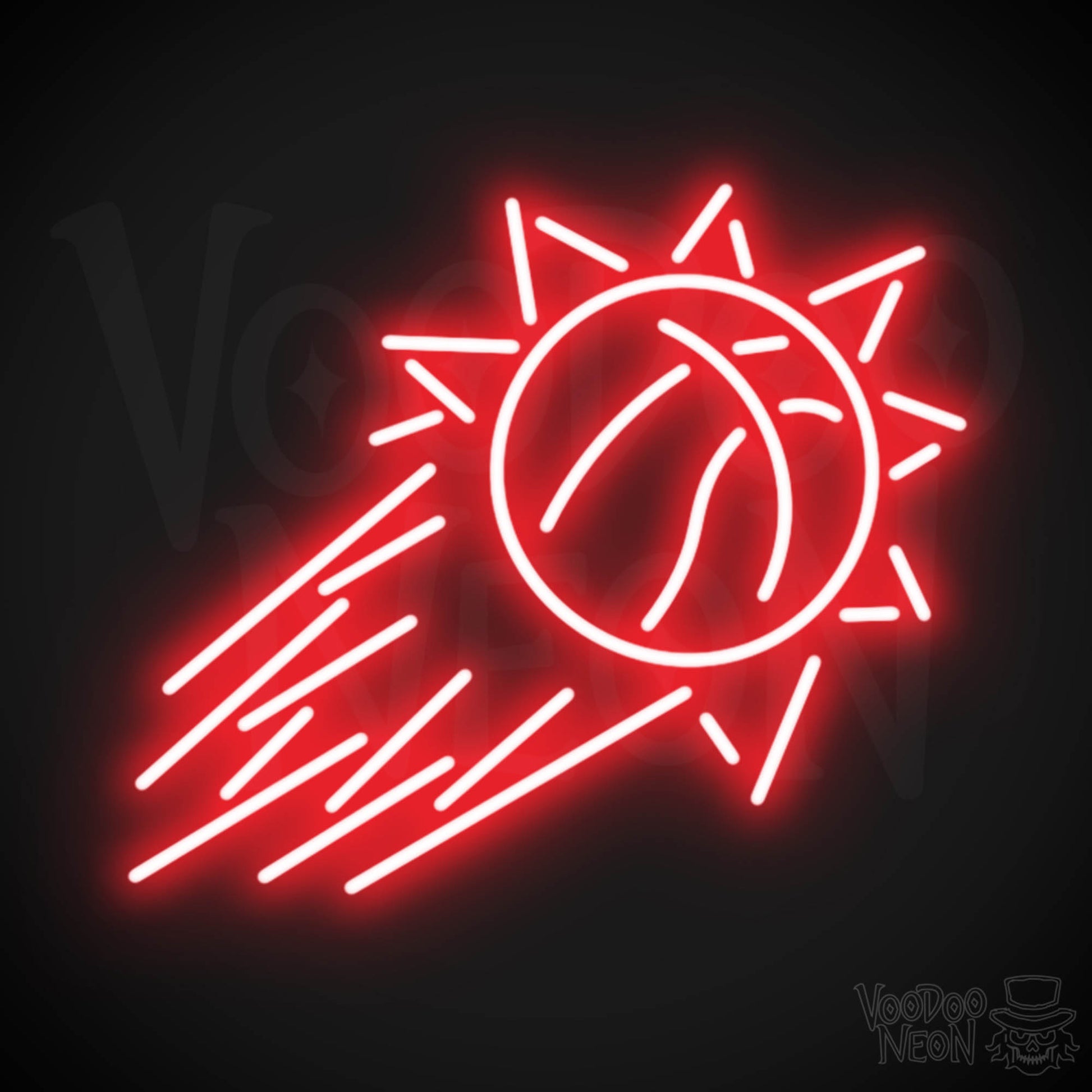 Phoenix Suns Neon Sign - Phoenix Suns Sign - Neon Suns Logo Wall Art - Color Red