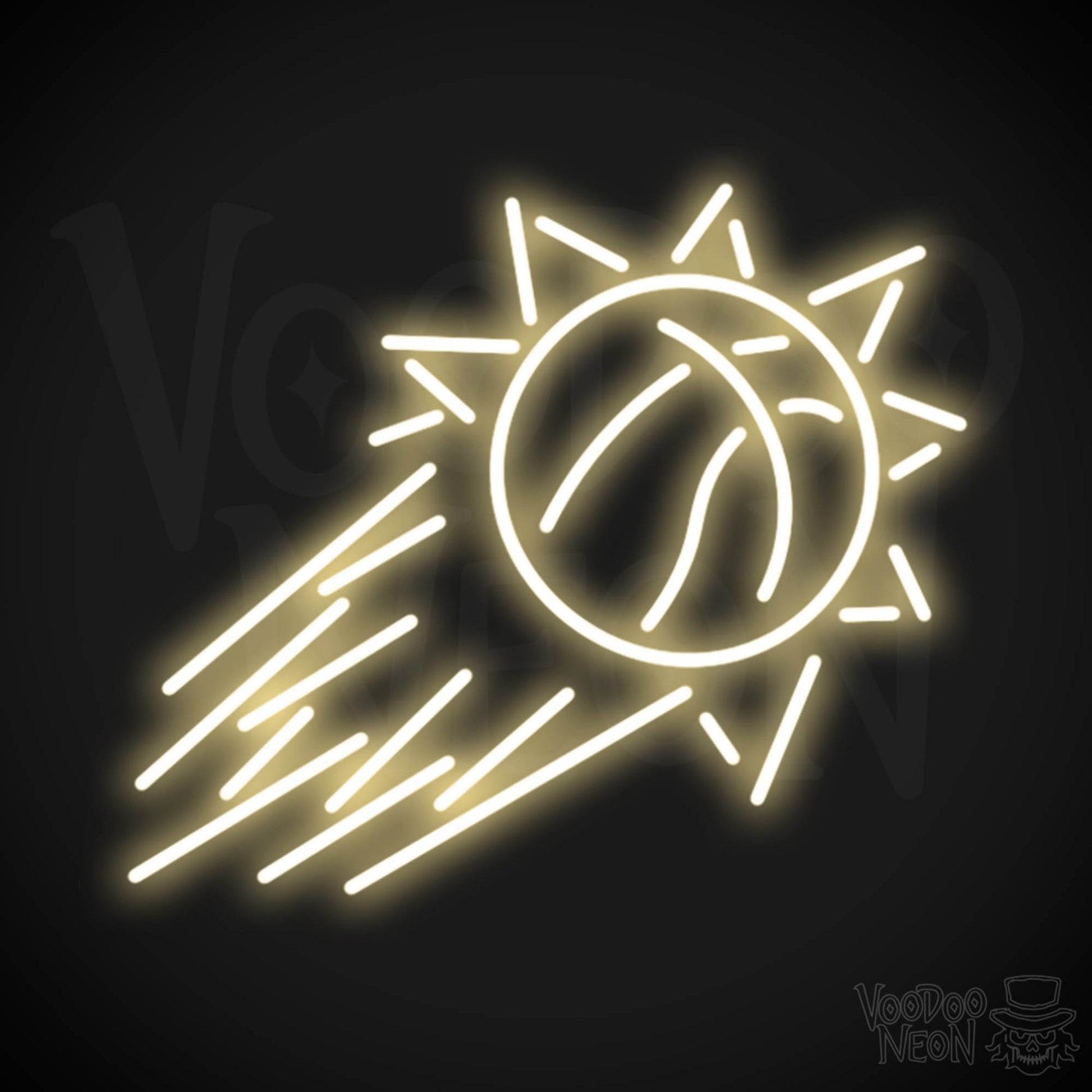Phoenix Suns Neon Sign - Phoenix Suns Sign - Neon Suns Logo Wall Art - Color Warm White